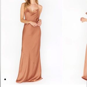 Mumu Tuscany Maxi in Copper Satin M